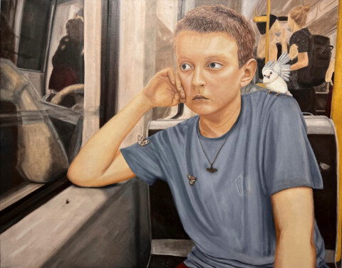 Bjørn i metroen – 80×100 cm