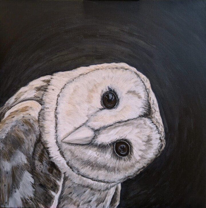 Ugle, olie på lærred, 50 x 50 cm